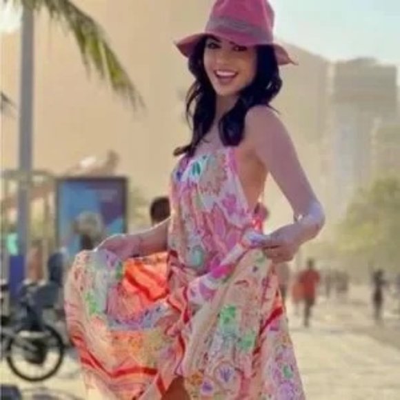 Women's Zara Multicoloured Floral Print Maxi Dress Blogger's Favourite Size S - Picture 6 of 10